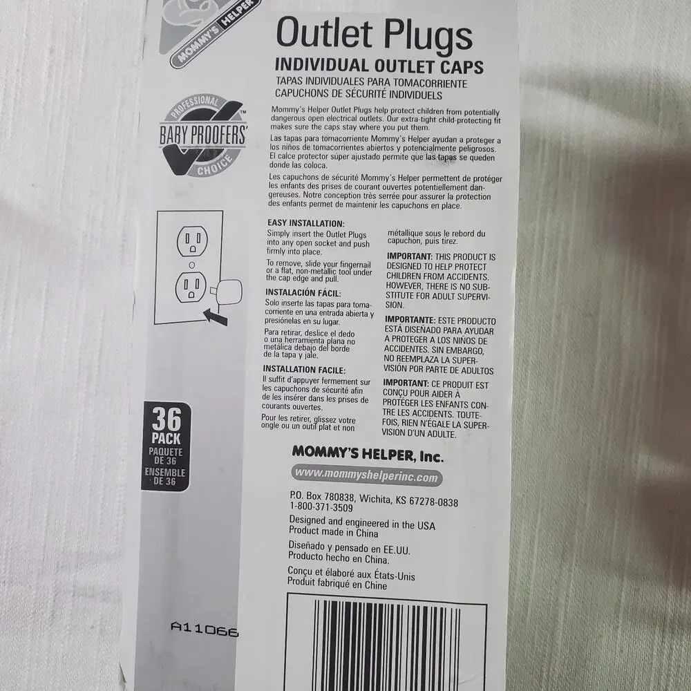 Mommys Helper Outlet Caps 36 Pack Receptacle Plugs Safety Baby Proofing New